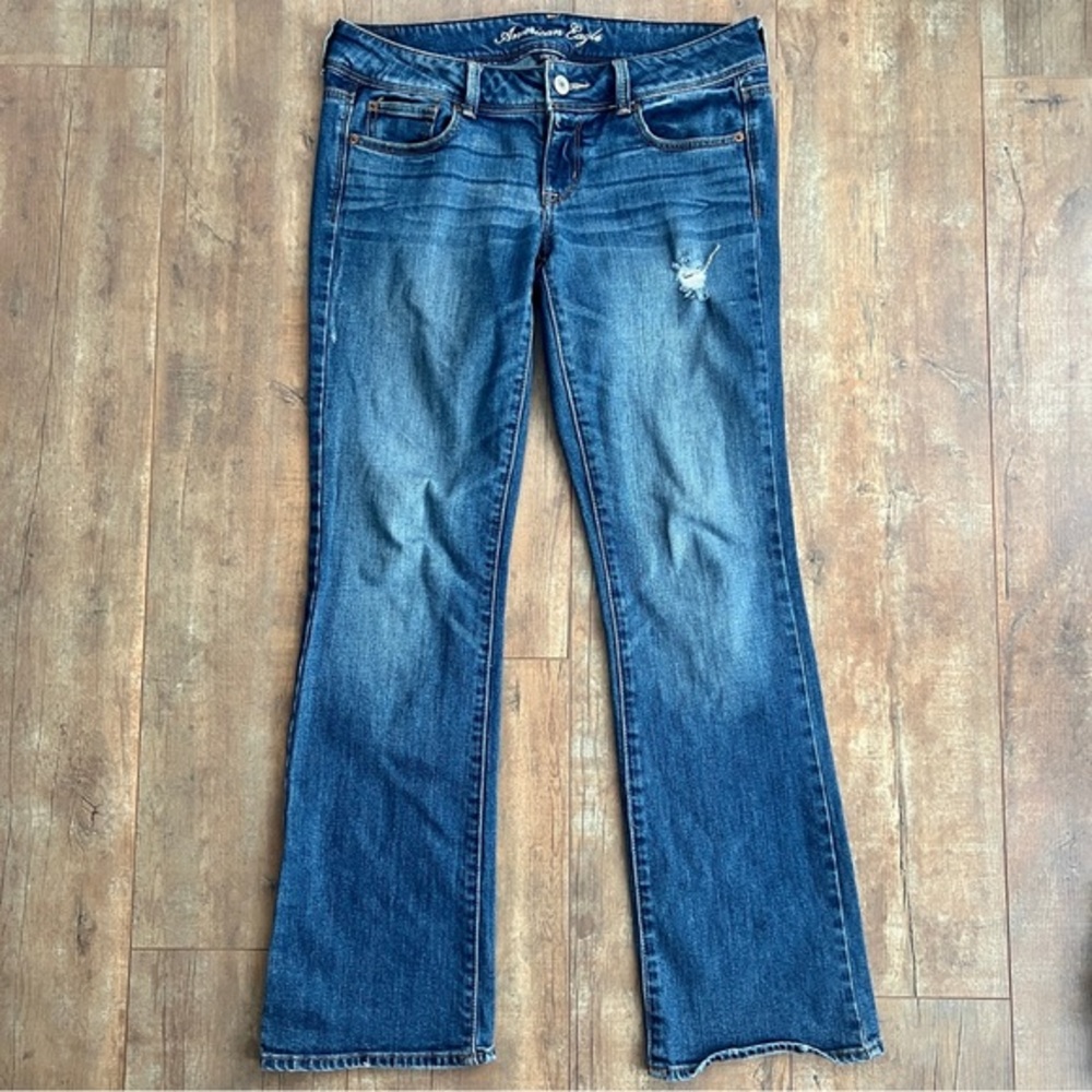 American Eagle Slim Boot Medium Wash Blue Jeans Denim Size 10 Regular